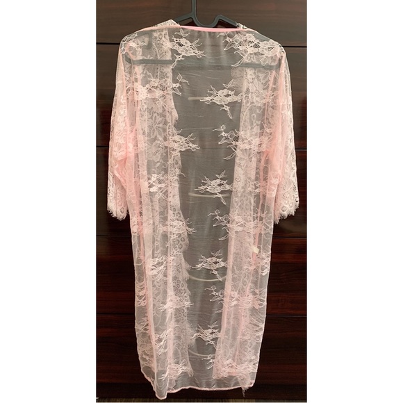 NWOT Pink Lace Robe one size - Picture 4 of 6